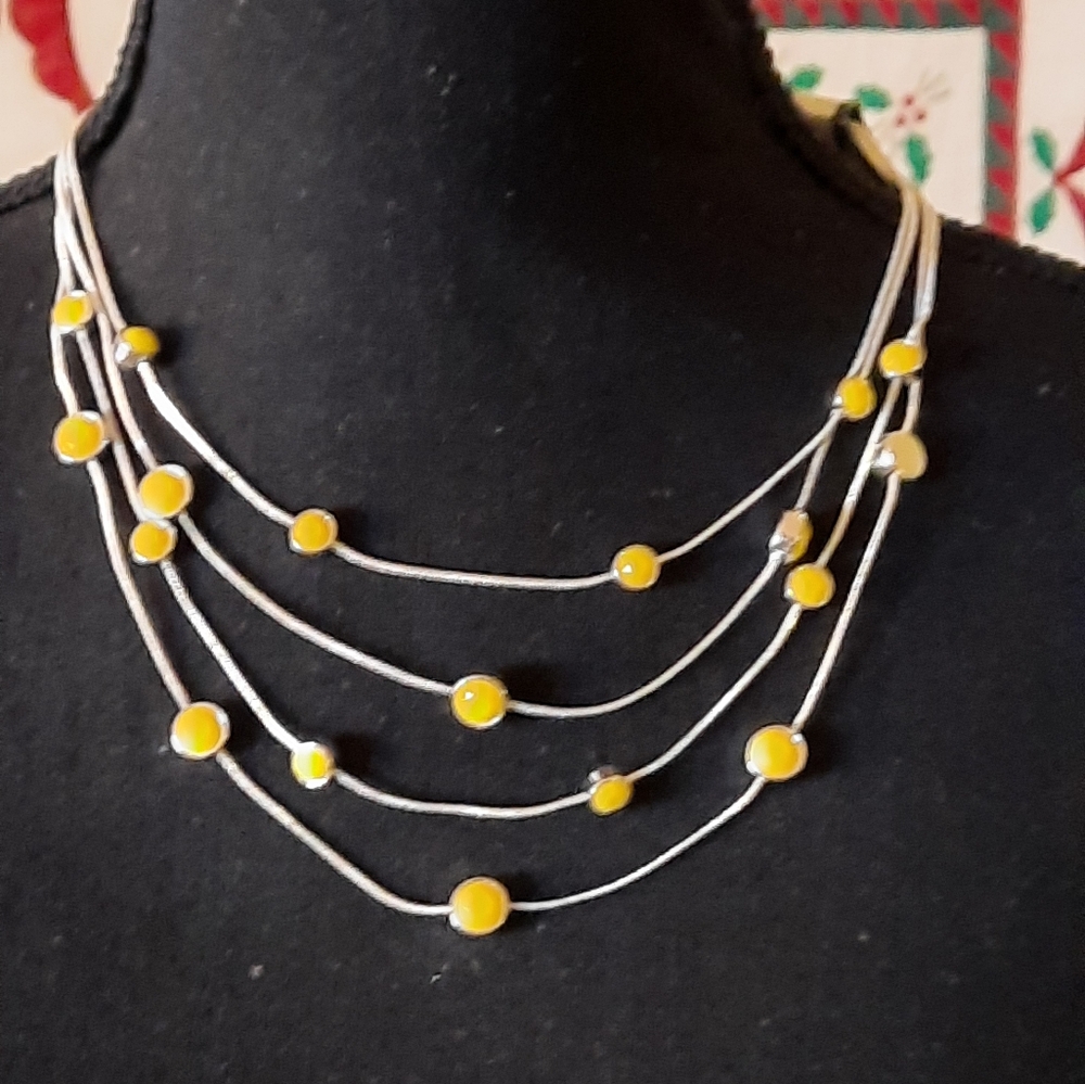 NWT Napier Yellow Gold Multi Chain Statement Necklace